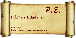 Pákh Edgár névjegykártya